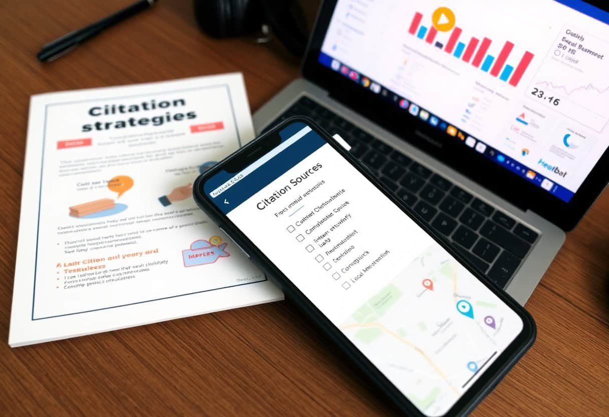 Number of citations needed for local SEO, with Droved improving Google Maps rankings and AI search visibility through consistent listings.