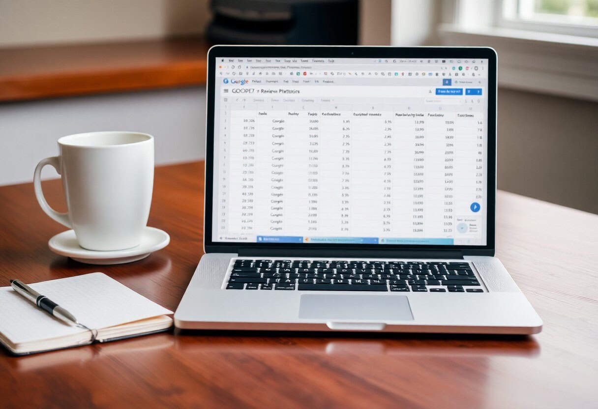 Google Sheets showing SEO data for local search optimization and keyword analysis for a marketing agency.